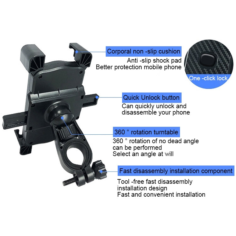 Mobile Phone Holder Navigation Bicycle Holder, Handlebar Model, Mirror Base Model