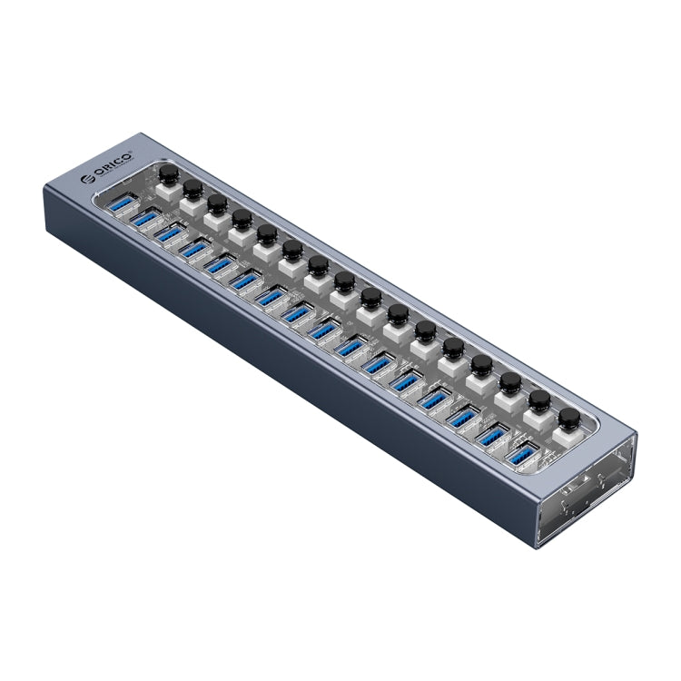 ORICO AT2U3-16AB-GY-BP 16 Ports USB 3.0 HUB with Individual Switches & Blue LED Indicator, AU Plug, EU Plug, UK Plug, US Plug