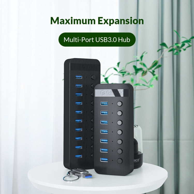 ORICO CT2U3-13AB Plastic Stripes 13 Ports USB 3.0 HUB with Individual Switches, AU Plug, EU Plug, UK Plug, US Plug