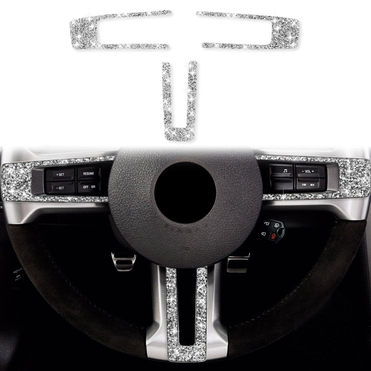 3 in 1 Car Steering Wheel Diamond Decoration Sticker