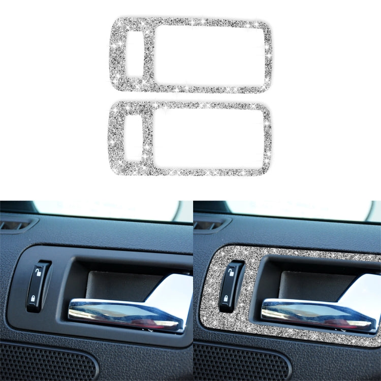 2pcs Car Door Inner Handle Diamond Decoration Sticker
