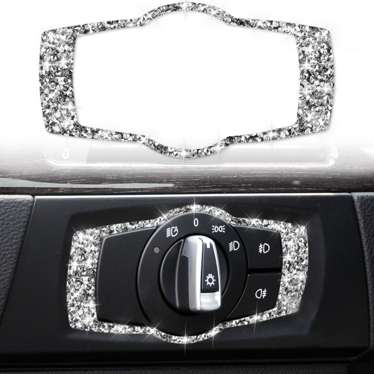 Car Headlight Switch Frame Diamond Decorative Sticker for BMW 3