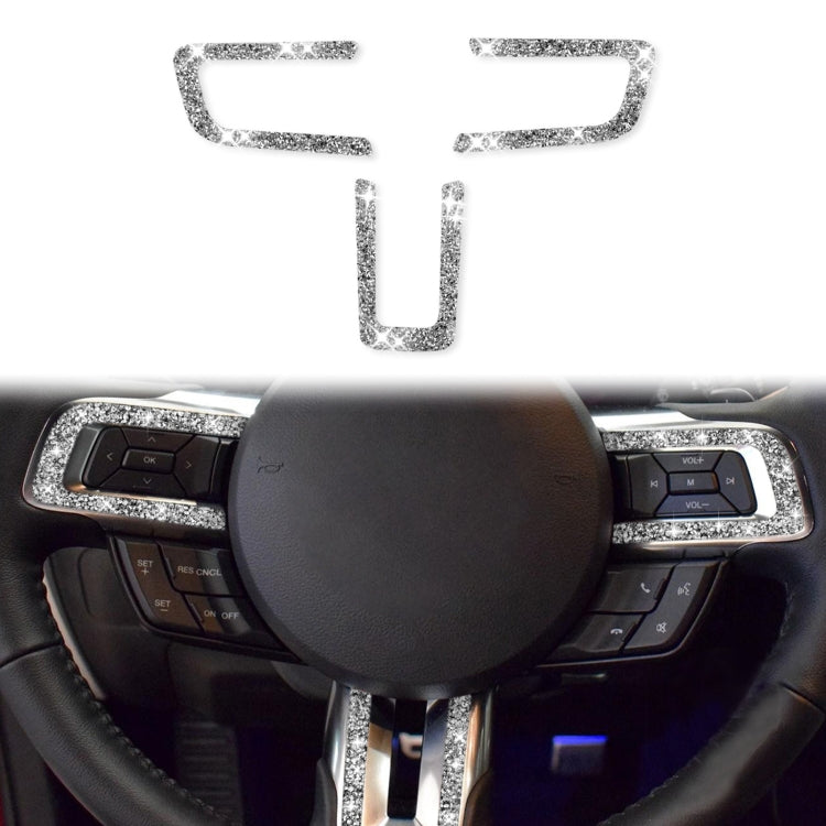 Car Steering Wheel Key Frame Diamond Decoration Sticker