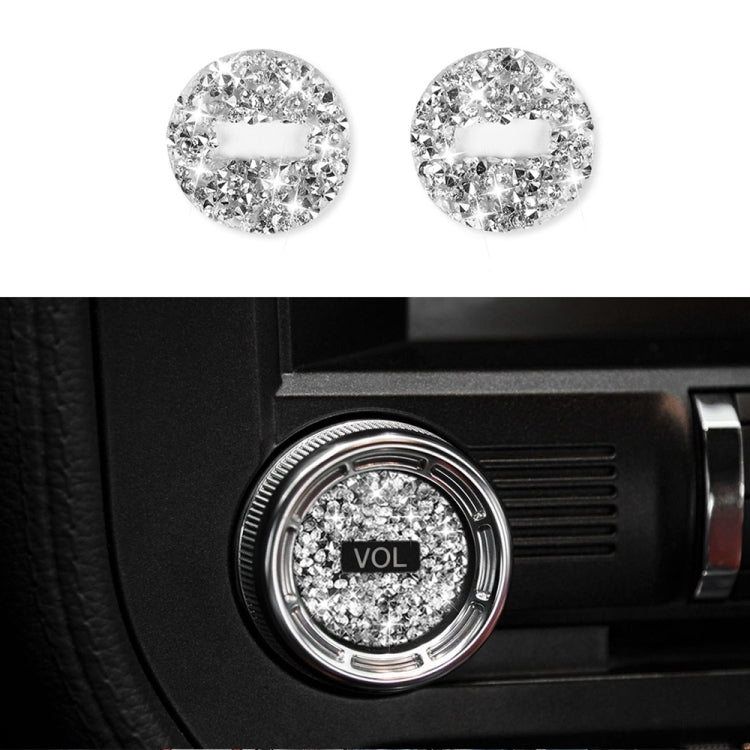 2pcs Car Volume Button Diamond Decoration Sticker