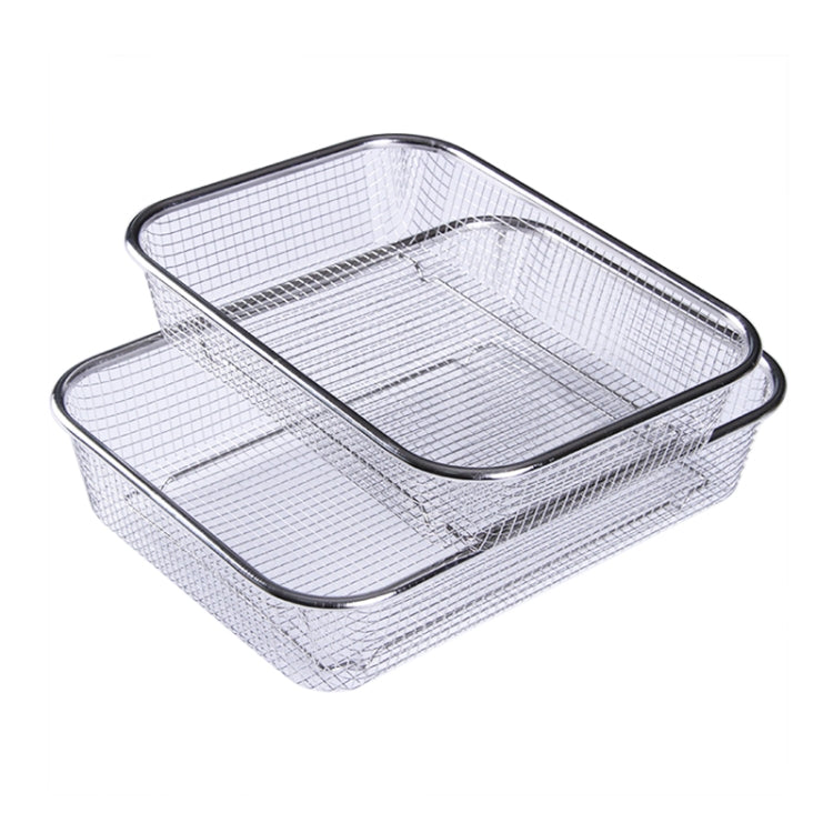 Household Creative Rectangular Kitchen Stainless Steel Fruit Vegetable Storage Basket Hollowed Drain Washing Box, S, M, L