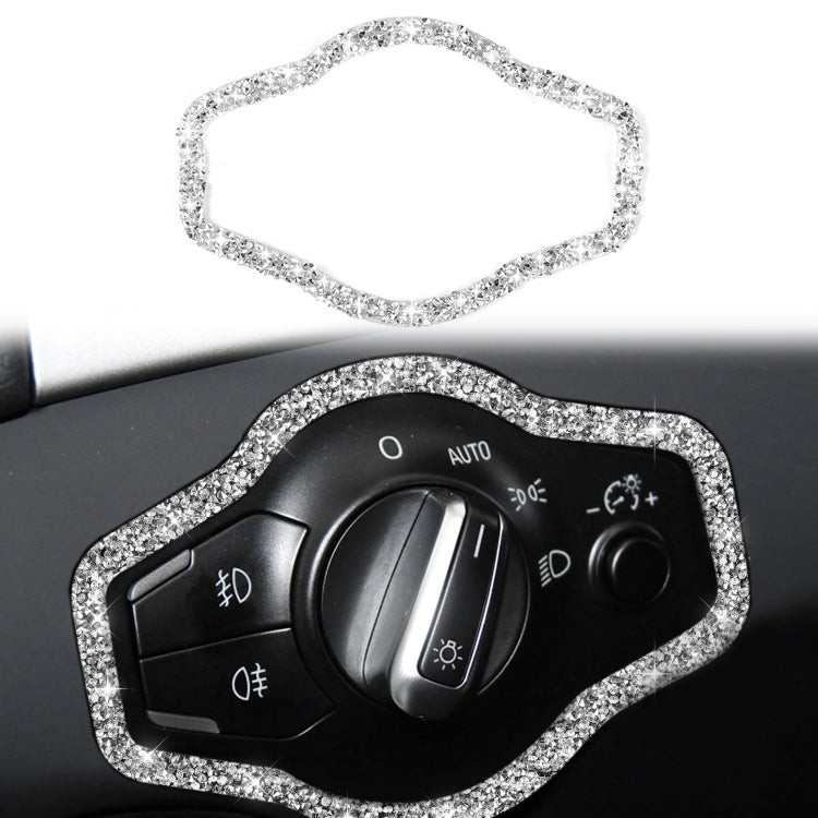 Car Headlight Switch Frame Diamond Decoration Sticker