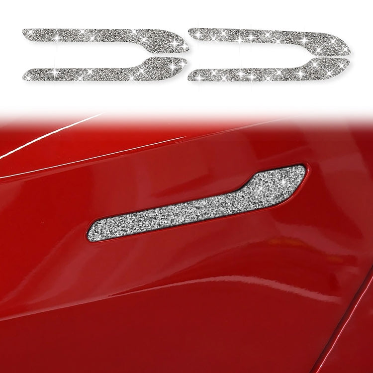 For Tesla Model 3 4pcs Car Outside Handle Diamond Sticker