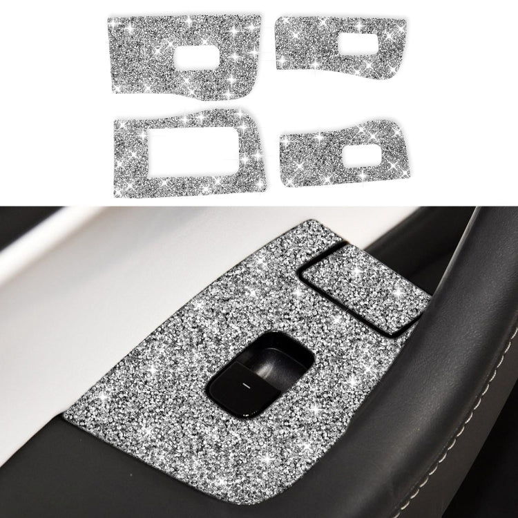 For Tesla Model 3 Car Window Raising Button Diamond Sticker