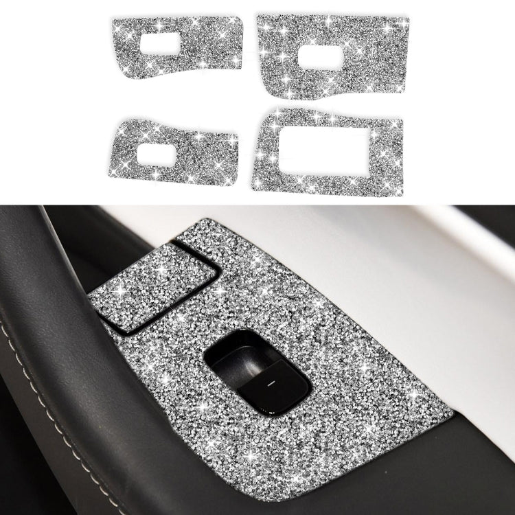 For Tesla Model 3 Car Window Raising Button Diamond Sticker