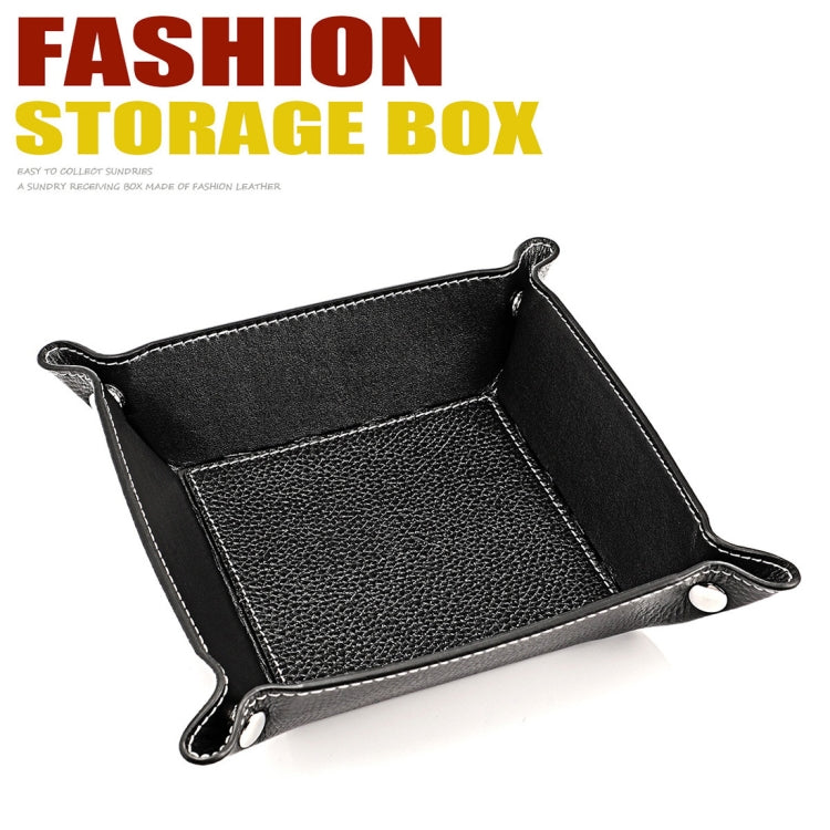 7001 Leather Desktop Square Storage Box Household Life Oddments Tray