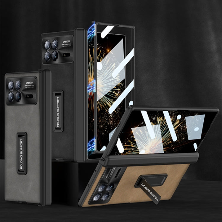 GKK Integrated Frosted Fold Hinge Leather Phone Case with Holder