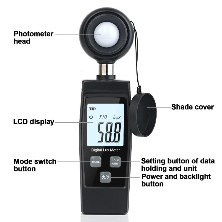 RZ851 Digital Light Meter, Range: 0-200,000 Lux, RZ851