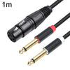 2020Y63 XLR Female to Dual 6.35mm 1/4 TRS Male Y-type Audio Cable