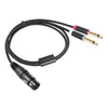 2020Y63 XLR Female to Dual 6.35mm 1/4 TRS Male Y-type Audio Cable, 1m, 2m, 3m
