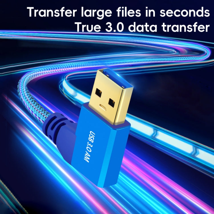USB 3.0 Female To USB 3.0 Male Side Elbow Extension Cable for USB Disk Mouse / Keyboard / Printer, 1m
