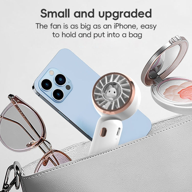 Mini Turbine Handheld Cute Rabbit Electric Fan