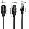 Network Extension Cable for DMX-CON Controller Series, Length: 30cm, XLR 3 Pin Male to RJ45 Male, XLR 3 Pin Female to RJ45 Male