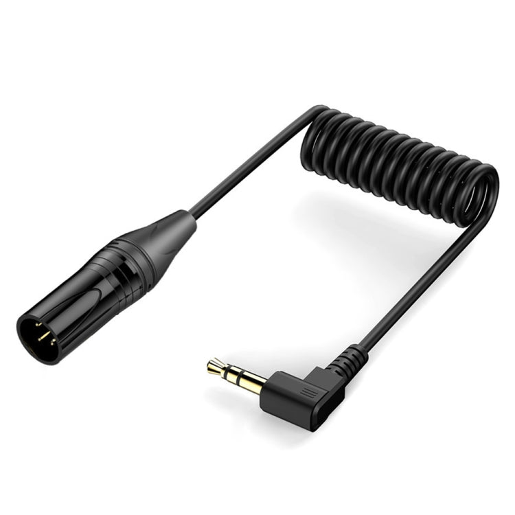 Gold Plated Connector Copper Core Right Angle Coiled Audio Cable