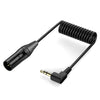 Gold Plated Connector Copper Core Right Angle Coiled Audio Cable