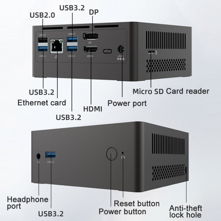Jumper N305Hi Mini PC, Intel Alder Lake-N i3-N305 Octa-core 3.8GHz, RAM: 16GB, ROM: 512GB