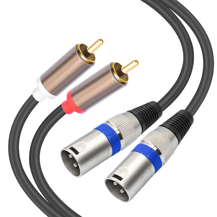 2 RCA Male to 2 XLR 3pin Male Audio Cable, 1.5m, 3m