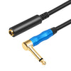 6.35mm 1/4 TRS Male Mono Elbow to Female Electric Guitar Audio Cable