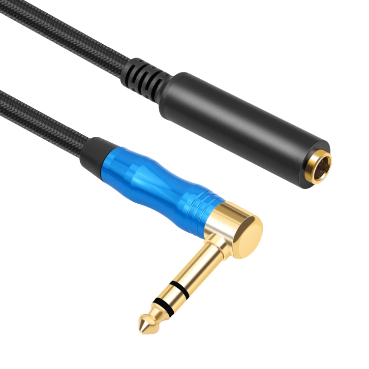 6.35mm 1/4 TRS Male Stereo Elbow to Female Electric Guitar Audio Cable