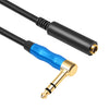 6.35mm 1/4 TRS Male Stereo Elbow to Female Electric Guitar Audio Cable