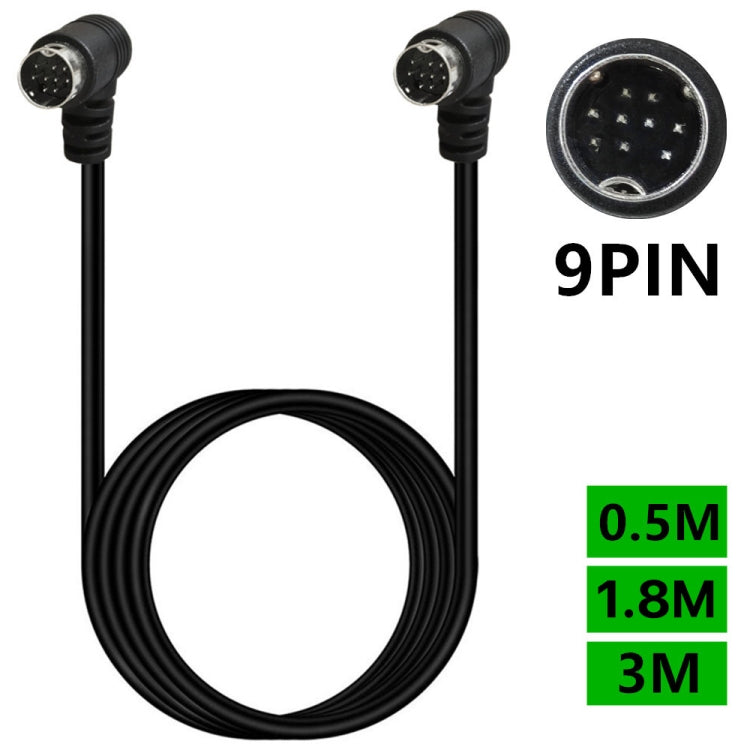 Double Curved mini DIN 9 Pin TV Audio Adapter Cable, 0.5m, 1.8m, 3m