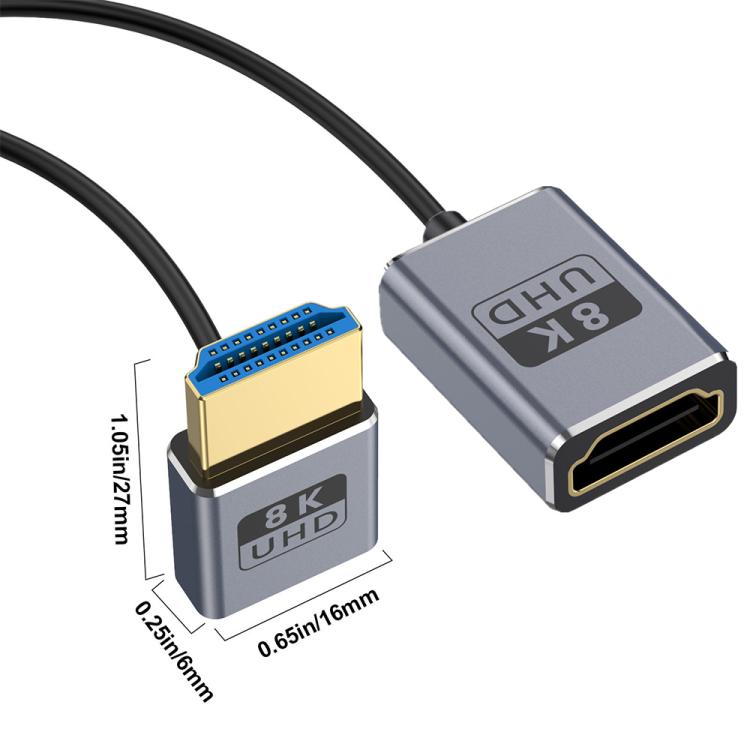 0.7m Coiled Coaxial 8K 48Gbps HDMI 2.1 Cable