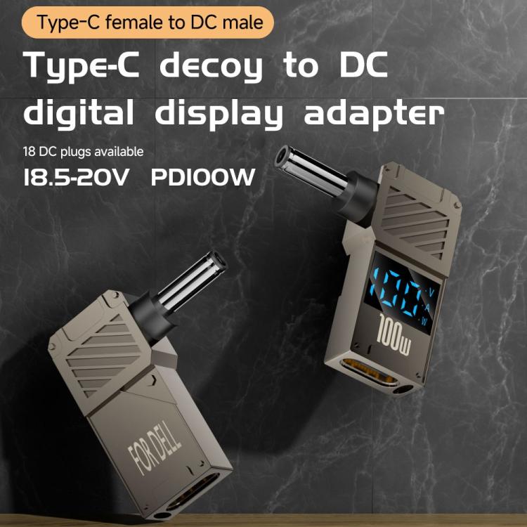 100W Computer Charging Digital Display Adapter, Type-C to DC4.0x1.7mm, Type-C to DC4.0x1.35mm, Type-C to DC4.0x1.7mm Center Groove, Type-C to DC3.0 x 1.1mm, Type-C to DC5.5x2.1mm, Type-C to DC6.0x0.6mm, Type-C to DC5.5x2.5mm, Type-C to DC5.5x1.7mm�����...
