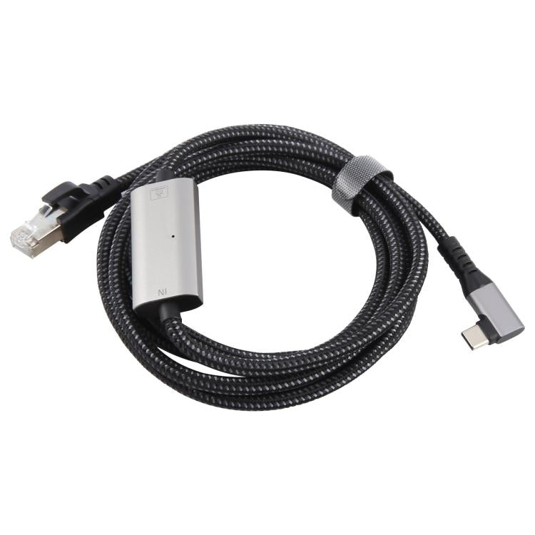 2m RJ45 to Type-C / USB 2-in-1 High Speed Network Card Ethernet Cable