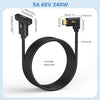 240W Type-C Male Elbow to Type-C Female Screw Fixed Panel Extension Cable with Ear