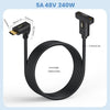 Type-C Straight Elbow to Type-C Female Screw Fixed Panel Extension Cable with Ear