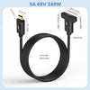 Type-C Male Straight to Type-C Female Screw Fixed Panel Extension Cable with Ear