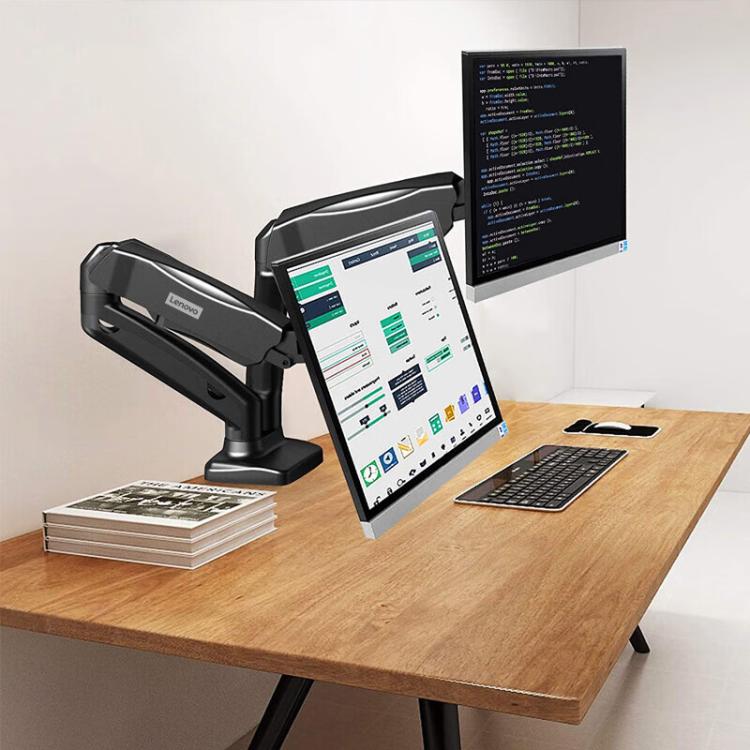 Lenovo Thinkplus ZJA1 Clip-on Desktop Dual-Arm Monitor Holder, ZJA1