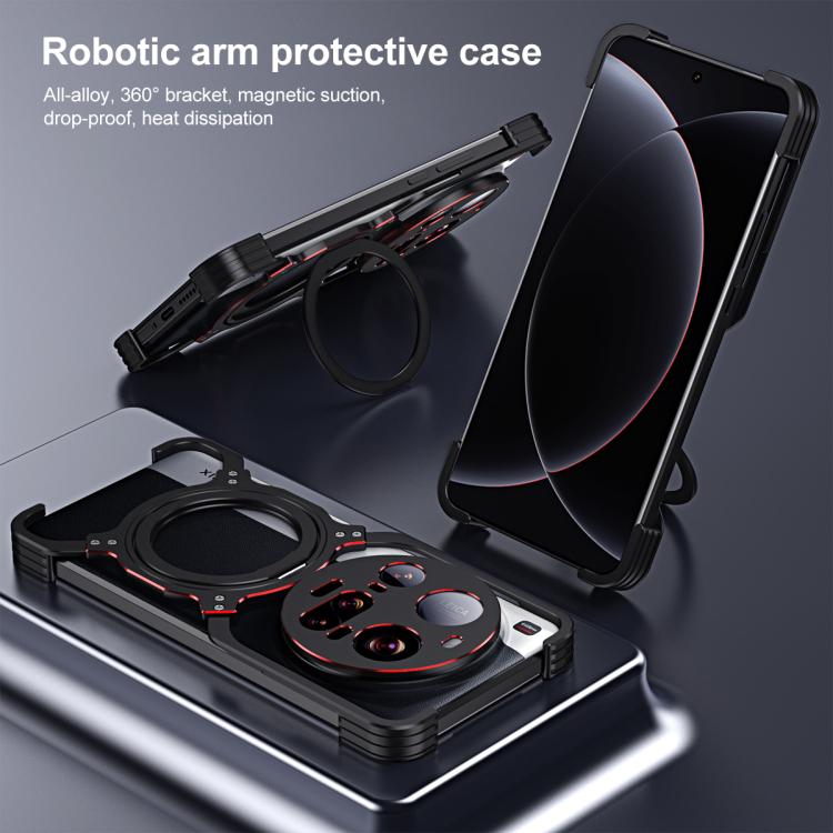 Mechanical Arm Borderless MagSafe Holder Metal Phone Case