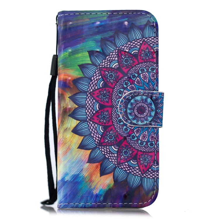 3D Painting Pattern Coloured Drawing Horizontal Flip PU Leather Case with Holder & Card Slots & Wallet & Lanyard