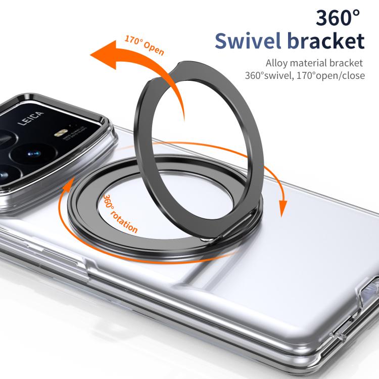 Integrated Ice-feel High-transparency 360-Degree Rotating Stand MagSafe Folding Phone Case