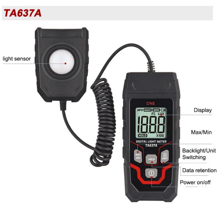 TRSI TA637A Separable Digital Lux Meter Light Brightness Measuring, TA637A