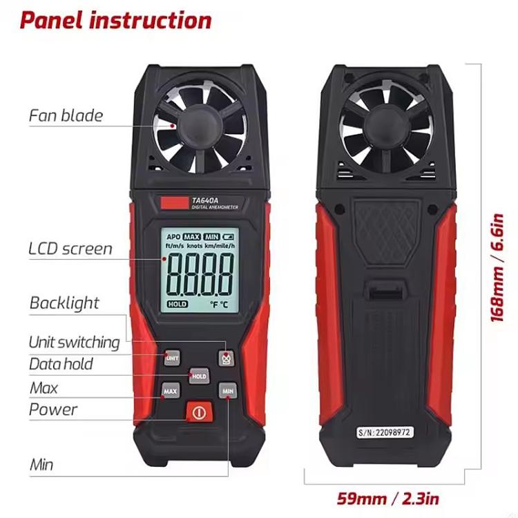 TRSI TA640A Handheld High Precision Wind Speed Instrument Wind Volume Tester, TA640A