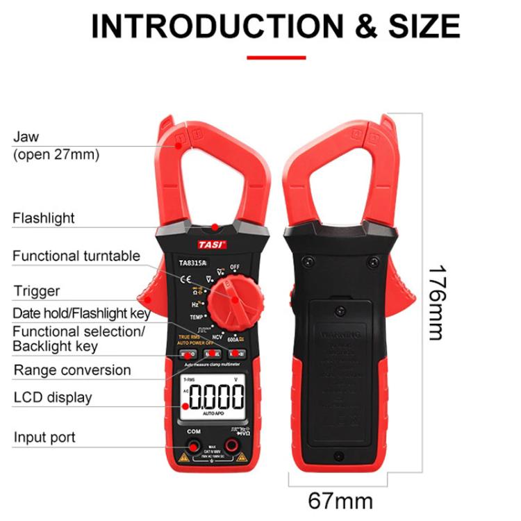 TRSI TA8315A Clamp Meter High Accuracy AC DC Voltage Ammeter, TA8315A