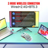HXSJ T66 3 Modes Wired 2.4G BT5.3 Wireless RGB Rechargeable Mouse