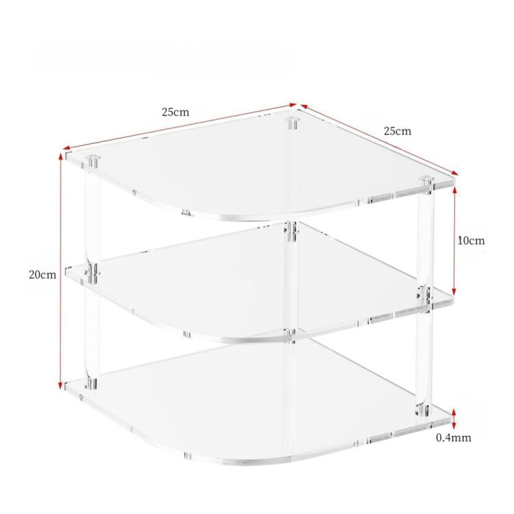 YX165 Acrylic 3 Tier Corner Plates and Bowls Organizer Shelf, YX165