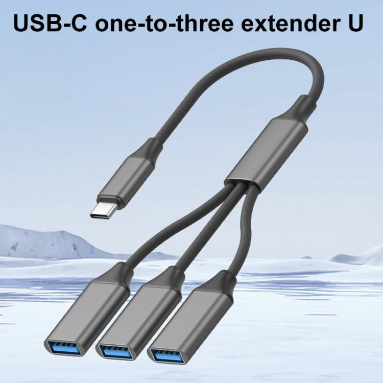 3 in 1 OTG Expander Splitter Dock Station, USB-A to USB-A, USB-C / Type-C to USB-A