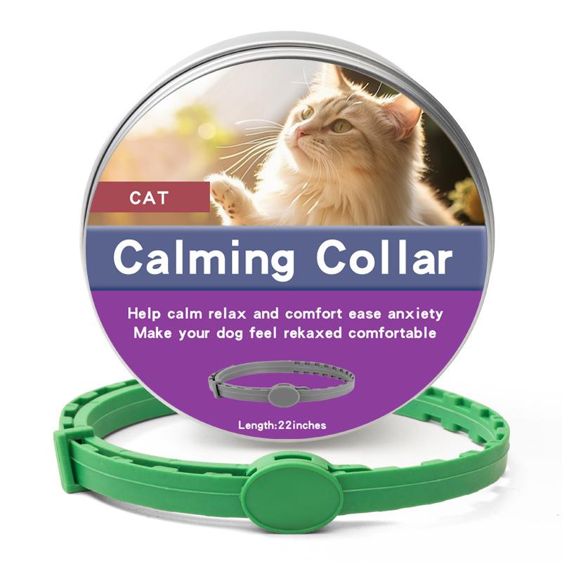 Pet Deworming Calming Collar Fleas Ticks Removing, Aluminum Box Packing, Model:56cm For Cat(Green)