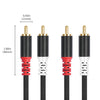 2 RCA Male to 2 RCA Male Audio Cable, 1m, 2m, 3m, 5m, 7.6m