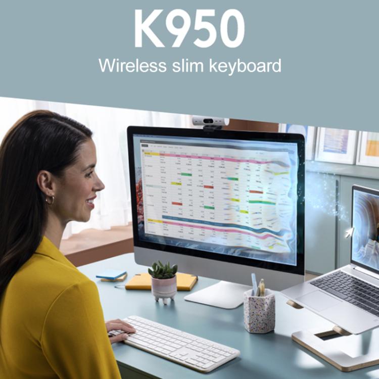 Logitech K950 Slim Silent Wireless Bluetooth Keyboard, K950