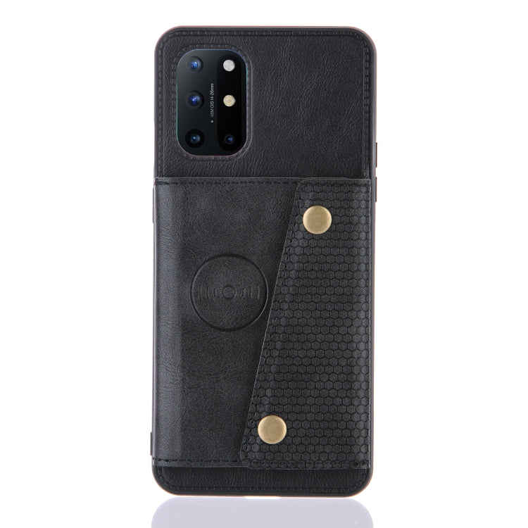 Double Buckle PU + TPU Shockproof Magnetic Protective Case with Card Slots & Holder