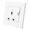 86 Type PC 13A Three Hole Power Socket with Light Switch
